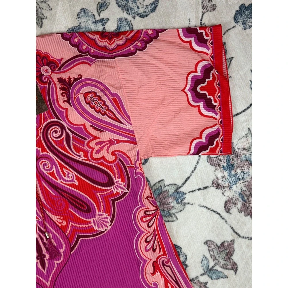 ETRO NWT Paisley Silk Cotton Kaftan Dress 38 Resort Midi Italy $1550 Resortwear - Picture 10 of 16